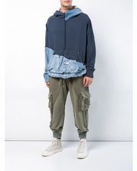 Мужской темно-синий худи с принтом от Greg Lauren