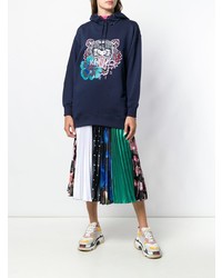 Женский темно-синий худи с принтом от Kenzo