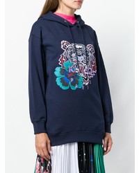 Женский темно-синий худи с принтом от Kenzo