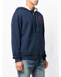 Мужской темно-синий худи с принтом от Frankie Morello