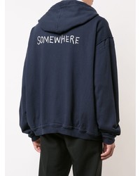 Мужской темно-синий худи от Haider Ackermann