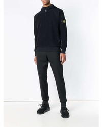 Мужской темно-синий худи от Stone Island