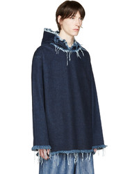 Мужской темно-синий худи от Marques Almeida