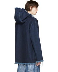 Мужской темно-синий худи от Marques Almeida