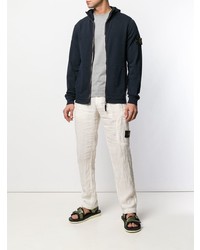 Мужской темно-синий худи от Stone Island