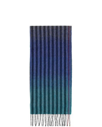 Мужской темно-синий шарф в вертикальную полоску от Paul Smith