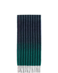 Мужской темно-синий шарф в вертикальную полоску от Paul Smith