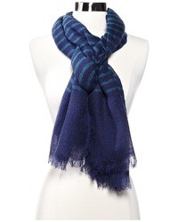 Темно-синий шарф в горизонтальную полоску