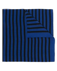 Мужской темно-синий шарф в горизонтальную полоску от Moschino