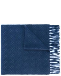 Мужской темно-синий шарф в горошек от Loro Piana