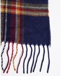 Мужской темно-синий шарф в шотландскую клетку от Asos