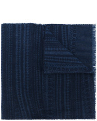 Мужской темно-синий шарф с жаккардовым узором от Pringle