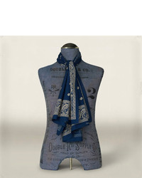 Темно-синий шарф с "огурцами"