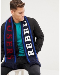 Мужской темно-синий шарф с принтом от Barts