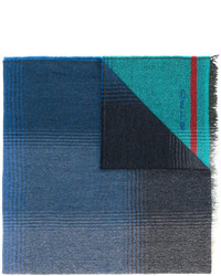 Мужской темно-синий шарф с принтом от Etro