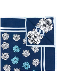 Женский темно-синий шарф с принтом от Kenzo