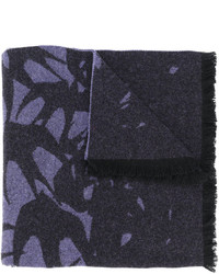 Женский темно-синий шарф с принтом от MCQ