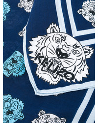 Женский темно-синий шарф с принтом от Kenzo