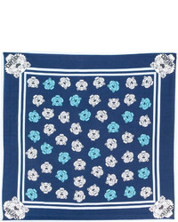 Женский темно-синий шарф с принтом от Kenzo
