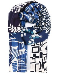 Женский темно-синий шарф с принтом от Pierre Louis Mascia