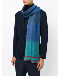 Мужской темно-синий шарф с принтом от Etro