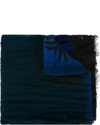 Мужской темно-синий шарф с принтом от Saint Laurent