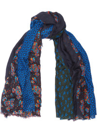 Женский темно-синий шарф с принтом от Stella McCartney