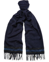 Мужской темно-синий шарф от Bottega Veneta
