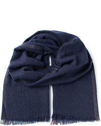 Мужской темно-синий шарф от Brunello Cucinelli