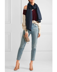 Женский темно-синий шарф от Chloé