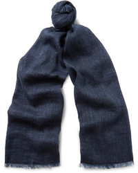 Мужской темно-синий шарф от Loro Piana