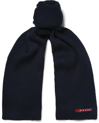 Мужской темно-синий шарф от Prada
