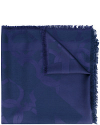 Женский темно-синий шарф от Salvatore Ferragamo