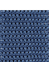 Мужской темно-синий шелковый вязаный галстук от Charvet