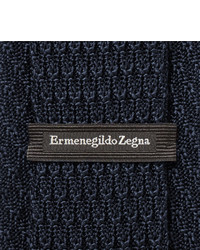Мужской темно-синий шелковый вязаный галстук от Ermenegildo Zegna