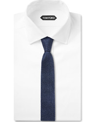 Мужской темно-синий шелковый вязаный галстук от Tom Ford