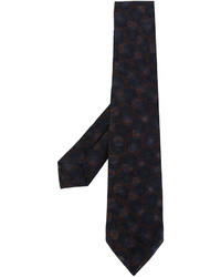 Мужской темно-синий шелковый вязаный галстук от Kiton