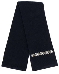 Женский темно-синий шелковый вязаный шарф от No.21