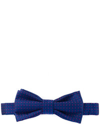 Мужской темно-синий шелковый галстук-бабочка в горошек от fe-fe
