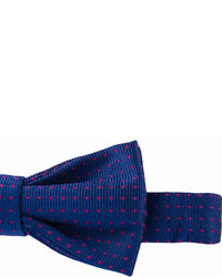 Мужской темно-синий шелковый галстук-бабочка в горошек от fe-fe