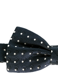Мужской темно-синий шелковый галстук-бабочка в горошек от Dolce & Gabbana