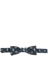Мужской темно-синий шелковый галстук-бабочка с принтом от Dolce & Gabbana