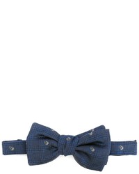 Мужской темно-синий шелковый галстук-бабочка от Alexander McQueen