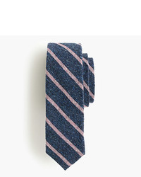 Темно-синий шелковый галстук в горизонтальную полоску