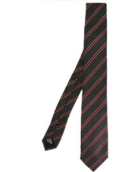 Мужской темно-синий шелковый галстук в горизонтальную полоску от Armani Collezioni