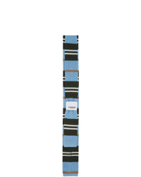 Мужской темно-синий шелковый галстук в горизонтальную полоску от Burberry