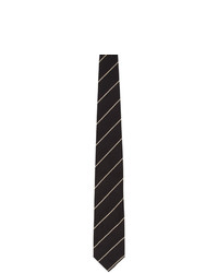 Мужской темно-синий шелковый галстук в горизонтальную полоску от Dries Van Noten