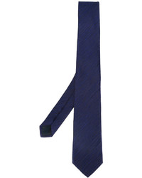 Мужской темно-синий шелковый галстук в горизонтальную полоску от Lanvin