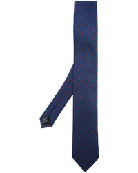 Мужской темно-синий шелковый галстук в горошек от Dolce & Gabbana