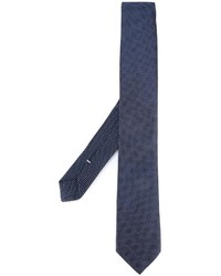 Мужской темно-синий шелковый галстук в горошек от Eleventy